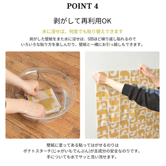 はがせる 壁紙 【Hattan Pattern】Black Pepper Paperie / KIN HBPP3-01(6枚セット)