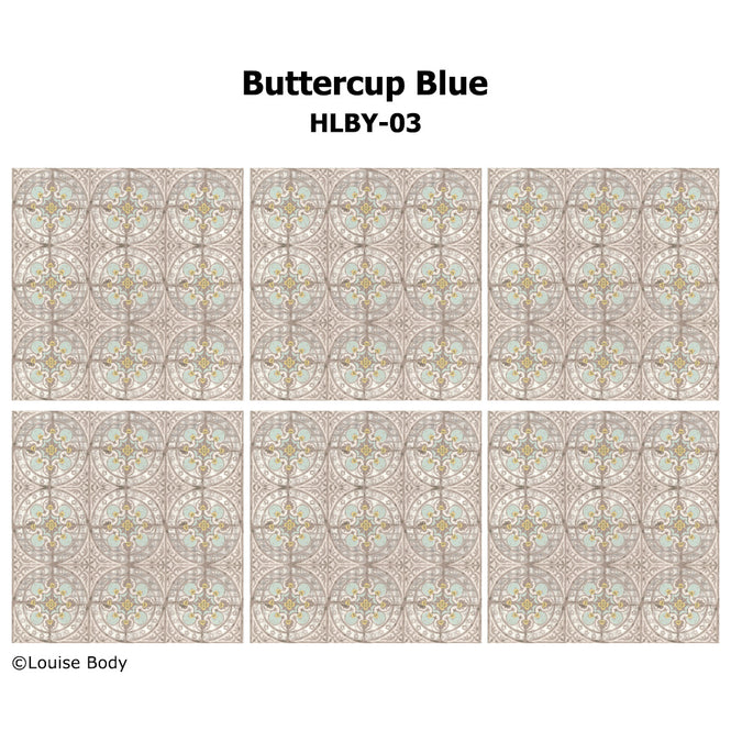 はがせる 壁紙 【Hattan Pattern】Louise Body / Buttercup Blue HLBY-03(6枚セット)