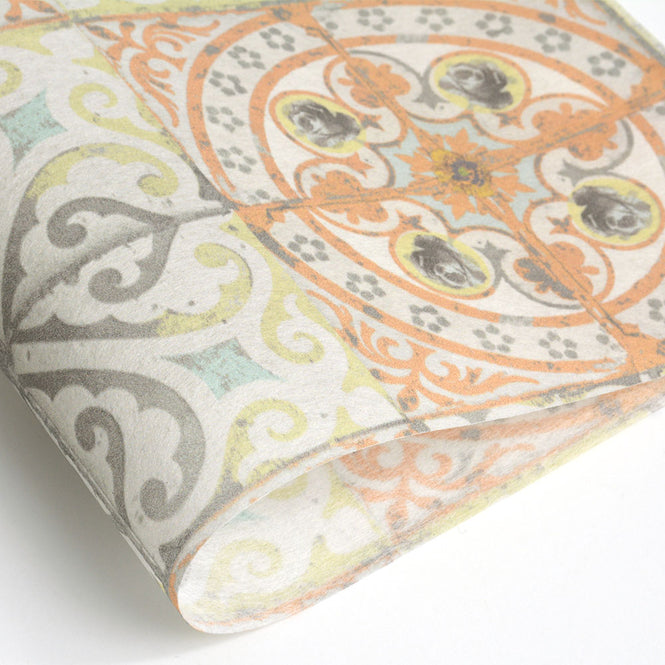 はがせる 壁紙 【Hattan Pattern】Louise Body / Orange Rose HLBY-05(6枚セット)