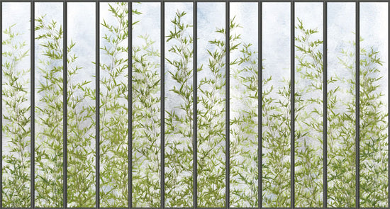 KOZIEL / Papier peint panoramique grande verriere et bambous LPV019XL