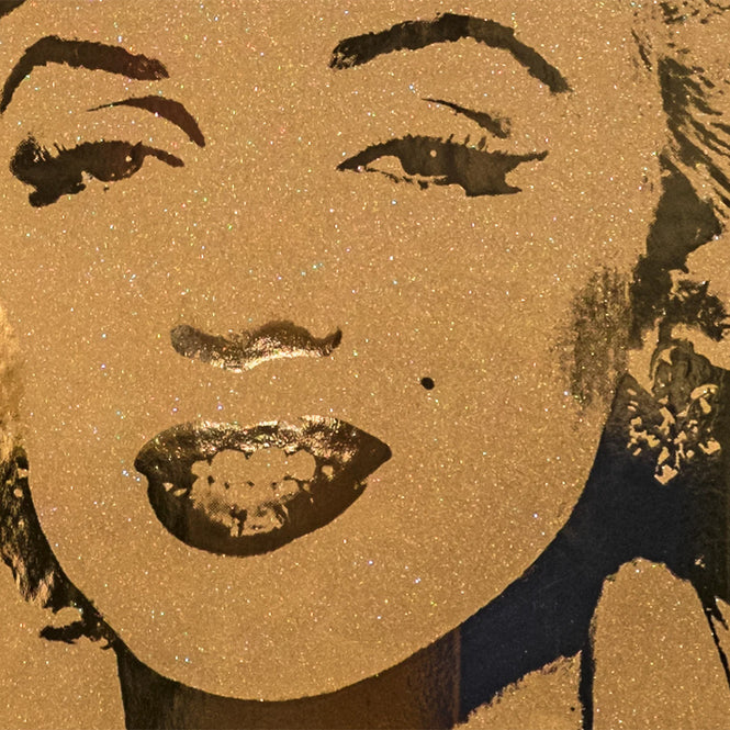 輸入壁紙 Andy Warhol / MARILYN MONOPRINT / Gold Diamond Dust on Bright Gold Mylar