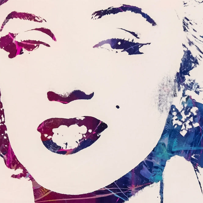 輸入壁紙 Andy Warhol / MARILYN MONOPRINT / White on Chrome Mylar