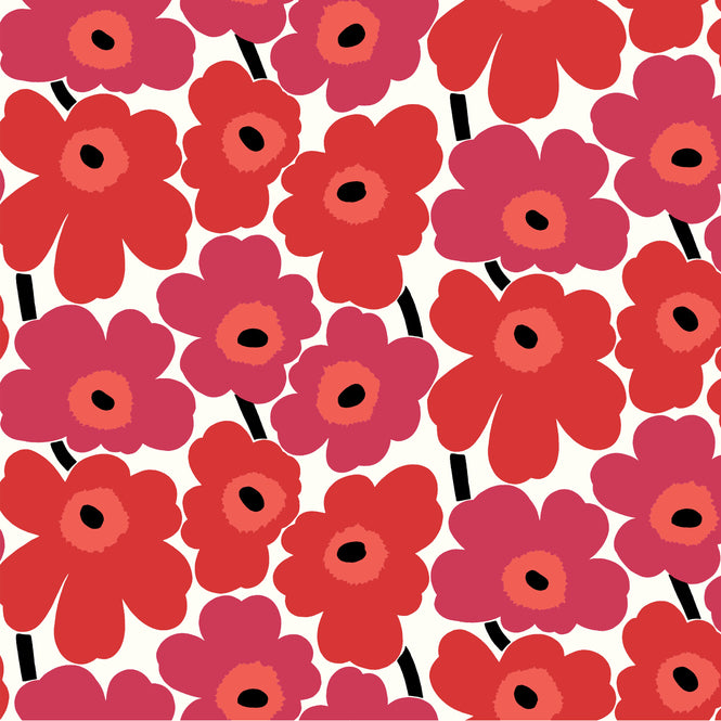 【限定数】はがせる シール 壁紙 marimekko × NU WALLPAPER / Red Pieni Unikko  / MKS4492