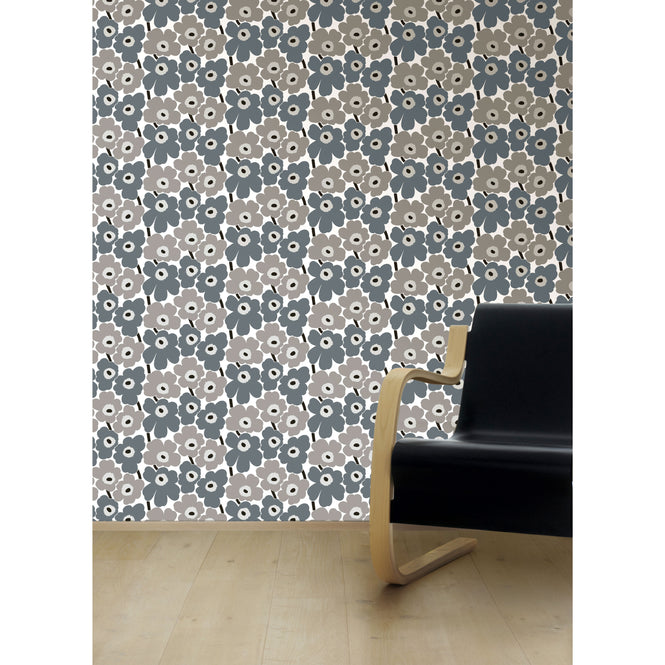 【限定数】はがせる シール 壁紙 marimekko × NU WALLPAPER / Grey Pieni Unikko  / MKS4493