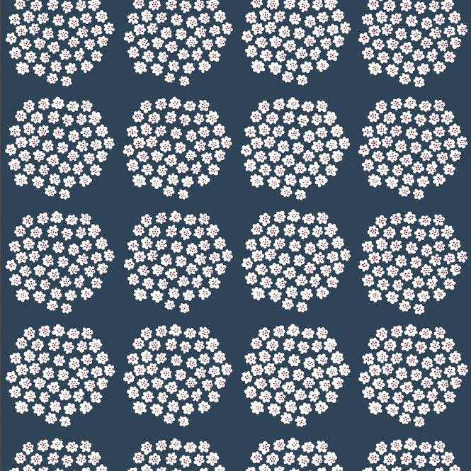 【限定数】はがせる シール 壁紙 marimekko × NU WALLPAPER / Navy Puketti  / MKS4498