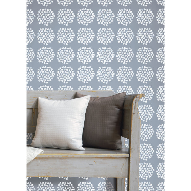 はがせる シール 壁紙 marimekko × NU WALLPAPER / Blue Puketti  / MKS4499