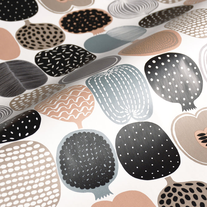 はがせる シール 壁紙 marimekko × NU WALLPAPER / Pink and Grey Kompotti  / MKS4500
