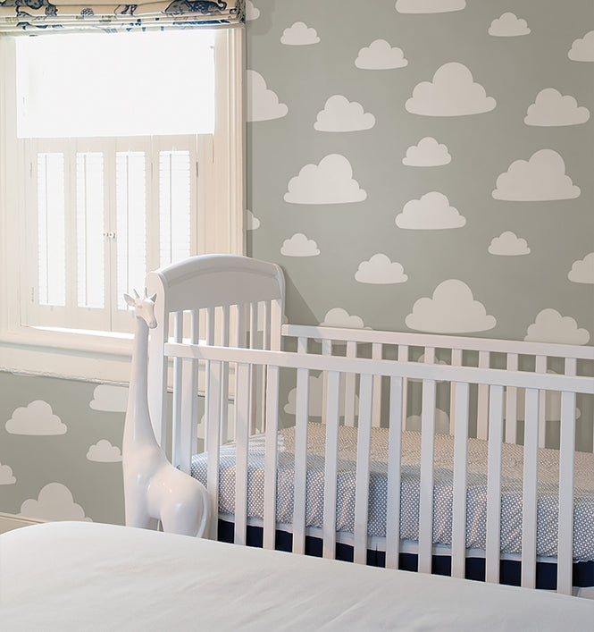 【予約受付】はがせる シール 壁紙 NU WALLPAPER / Clouds Grey Peel and Stick Wallpaper / NU1931