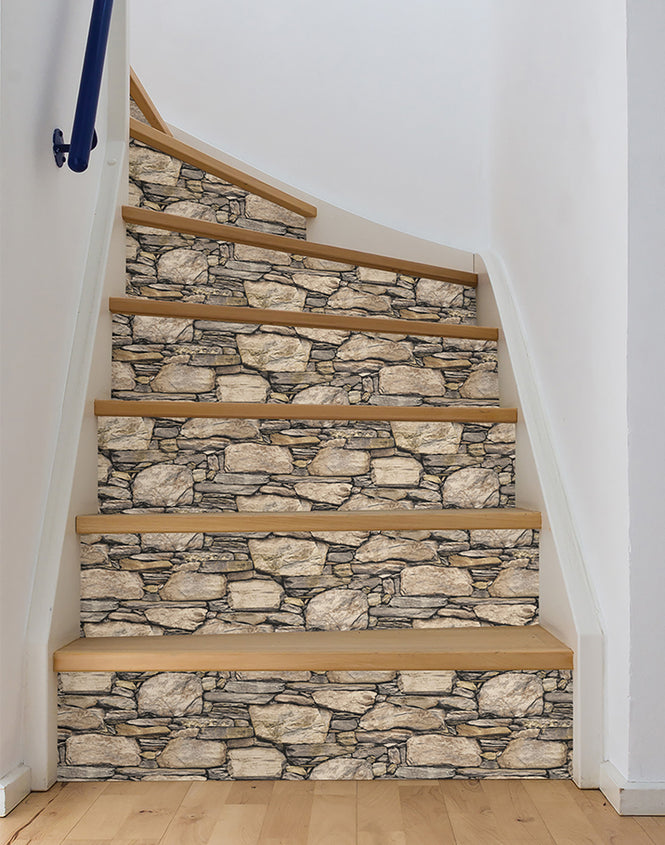 はがせる シール 壁紙 NU WALLPAPER / Hadrian Stone Wall Peel and Stick Wallpaper / NU2065(NUS2065)