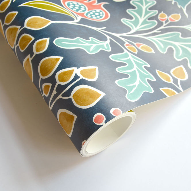 はがせる シール 壁紙 NU WALLPAPER / Groovy Garden Navy Peel & Stick Wallpaper / NU3038