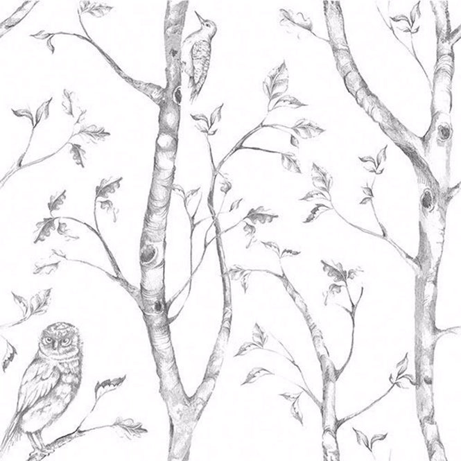 【予約受付】はがせる シール 壁紙 NU WALLPAPER / Gray Woods Peel And Stick Wallpaper / NU1412(NUS1412)