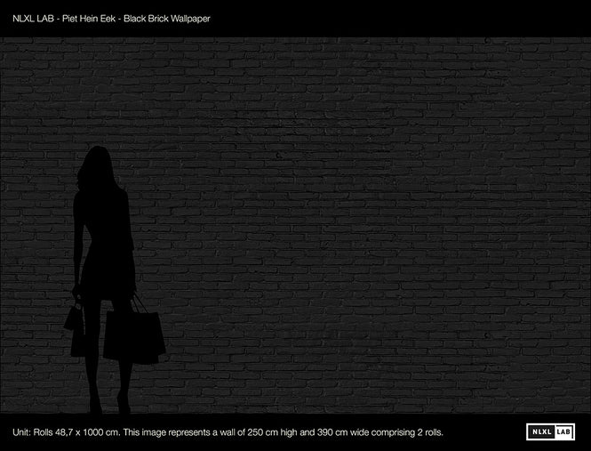 【切売m単位】NLXL LAB BLACK BRICK WALLPAPER BY PIET HEIN EEK / PHM-33