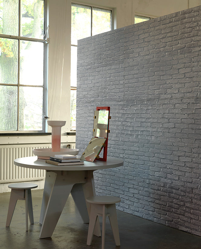 【切売m単位】NLXL Materials Wallpaper by Piet Hein Eek SILVER GREY BRICK WALLPAPER / PHM-34