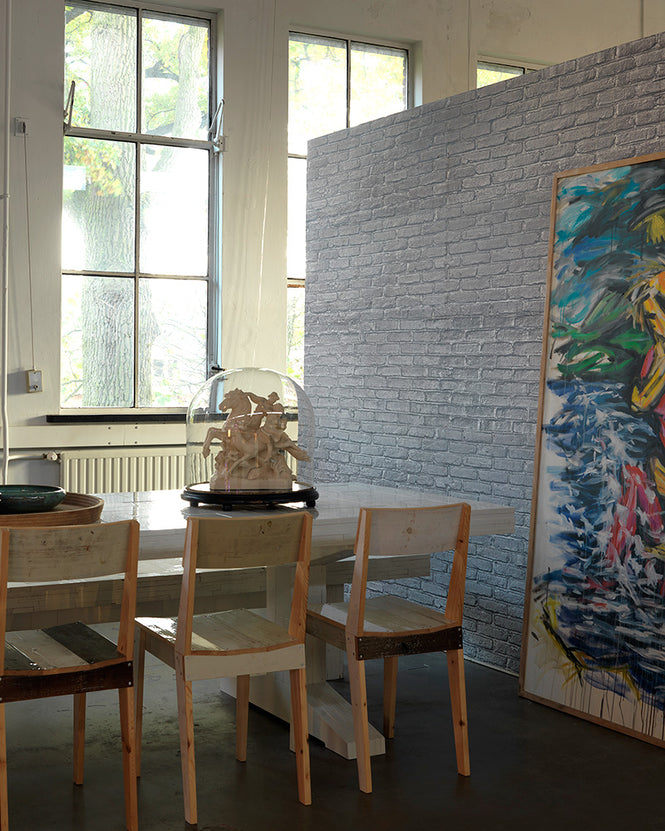 【切売m単位】NLXL Materials Wallpaper by Piet Hein Eek SILVER GREY BRICK WALLPAPER / PHM-34