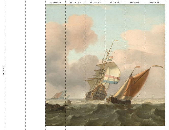 NLXL RIJKSMUSEUM WALLPAPER PRESENTED BY PIET HEIN EEK ROUGH SEA RKS-05 (6パネル)