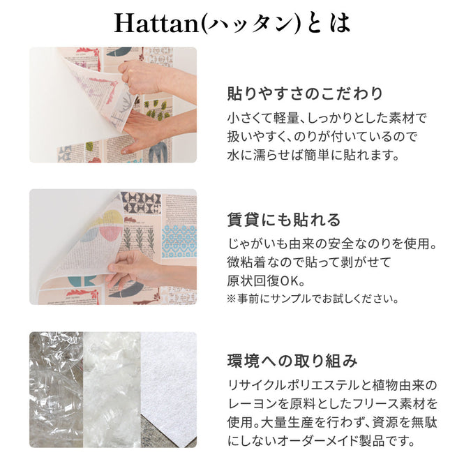 はがせる 壁紙 【Hattan Pattern】YSD LONDON / HIGHLAND ストーミーグレー HYSD-04(6枚セット)